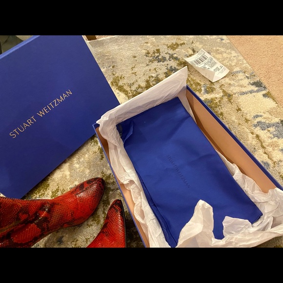 Stuart Weitzman | Verona 80mm Boots in Red Python, size 9US (39.5IT) - Picture 6 of 8